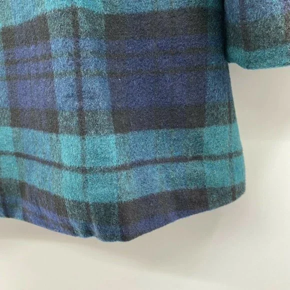 Tuckernuck Women's Blackwatch Plaid Faye Blouse Top Ruffle Collar Career Wool M